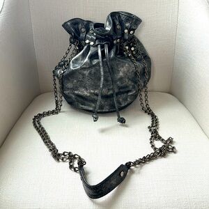 POSSE Metallic Bucket Bag With Chain Strap